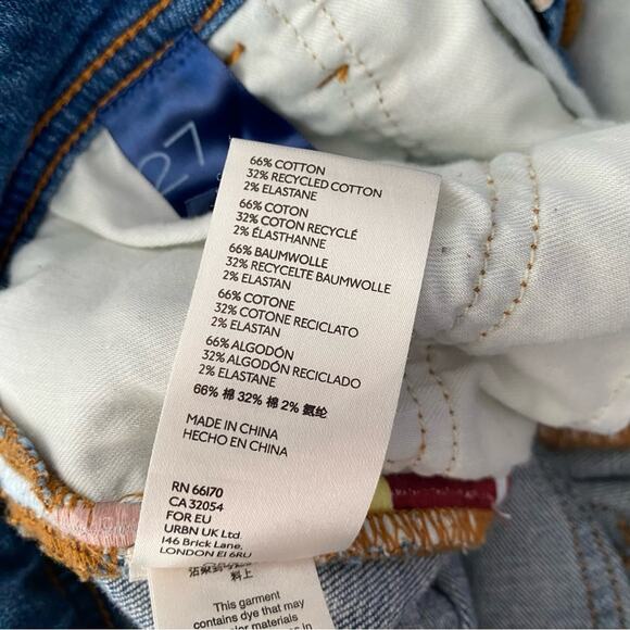 Pilcro Letterpress Anthropologie Embroidered Leg Jeans size 27 - Picture 8 of 8